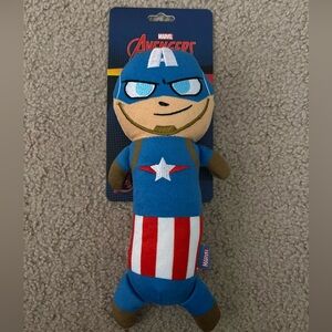 New Marvel Captain America Plush Dog Clinker & Squeaker Dog Toy approx 8״